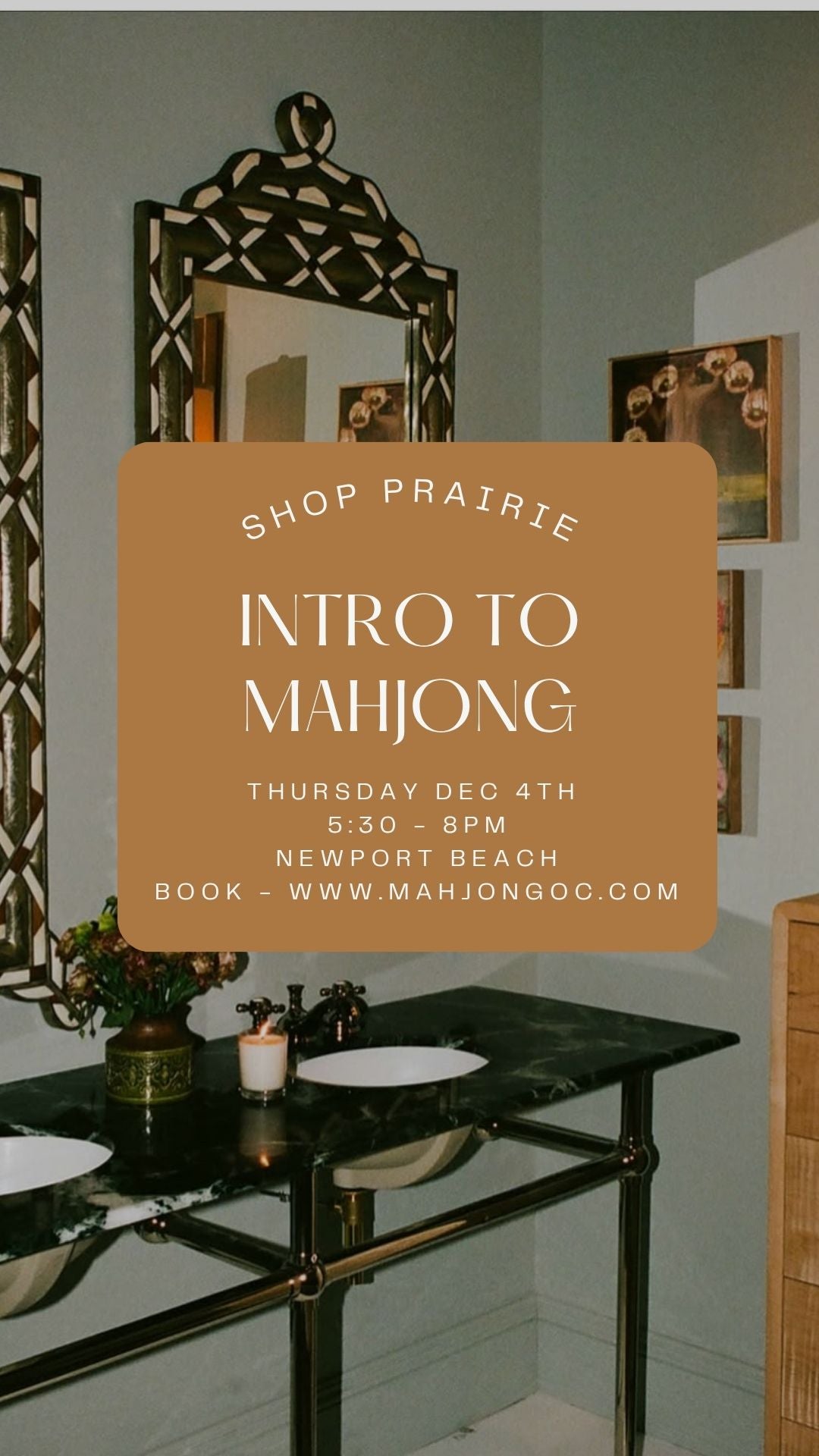 Introduction to Mahjong || December 4th || Newport Beach