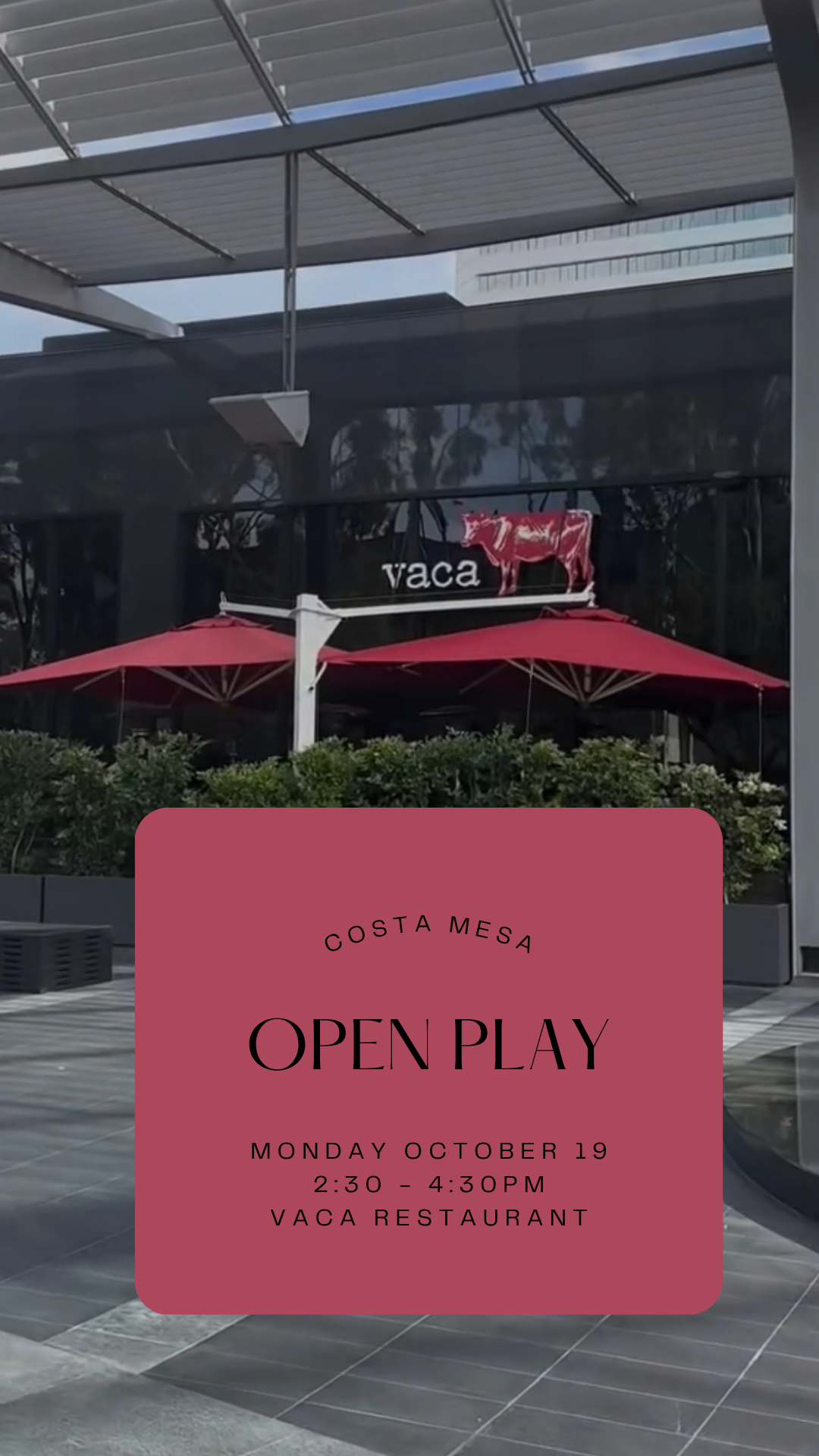 Open Play - Purchase a Table || Oct 19 || Costa Mesa