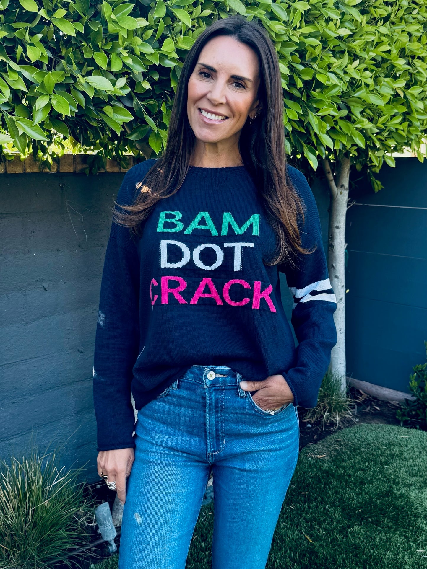Bam Dot Crack Cotton Sweater